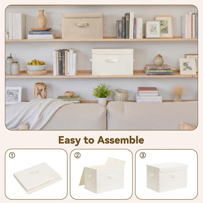 Memory Keepsake Storage Box, Fabric Storage Bins with Lids