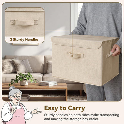 Memory Keepsake Storage Box, Fabric Storage Bins with Lids