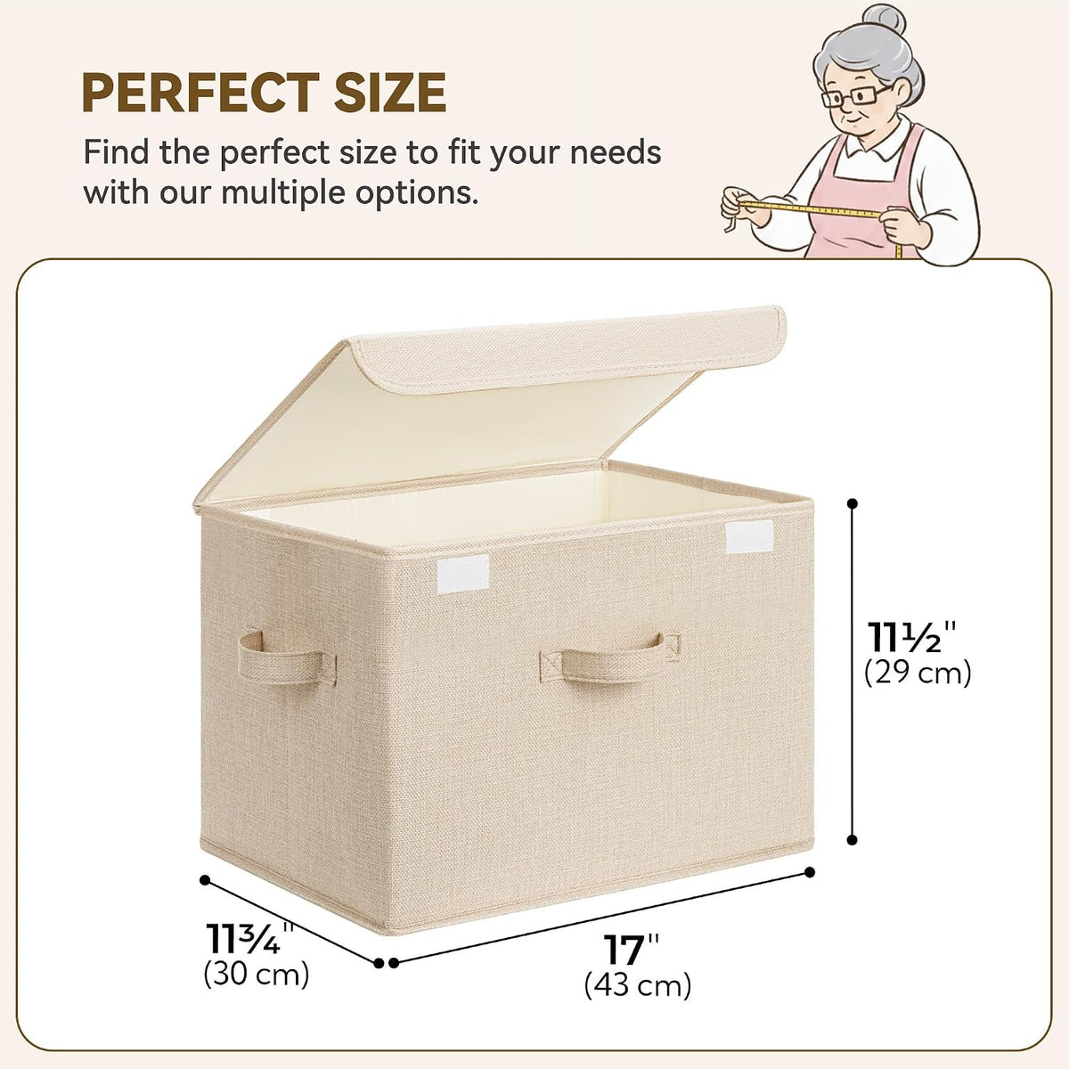 Memory Keepsake Storage Box, Fabric Storage Bins with Lids