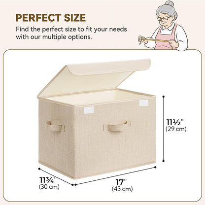 Memory Keepsake Storage Box, Fabric Storage Bins with Lids