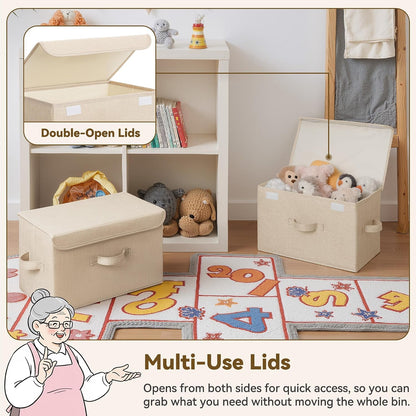 Memory Keepsake Storage Box, Fabric Storage Bins with Lids