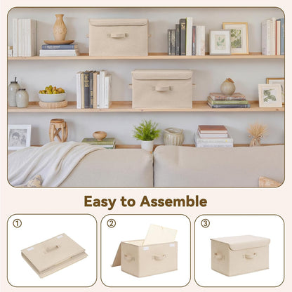 Memory Keepsake Storage Box, Fabric Storage Bins with Lids