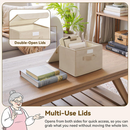 Memory Keepsake Storage Box, Fabric Storage Bins with Lids
