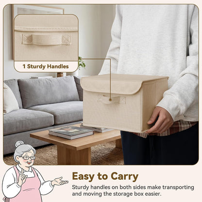 Memory Keepsake Storage Box, Fabric Storage Bins with Lids