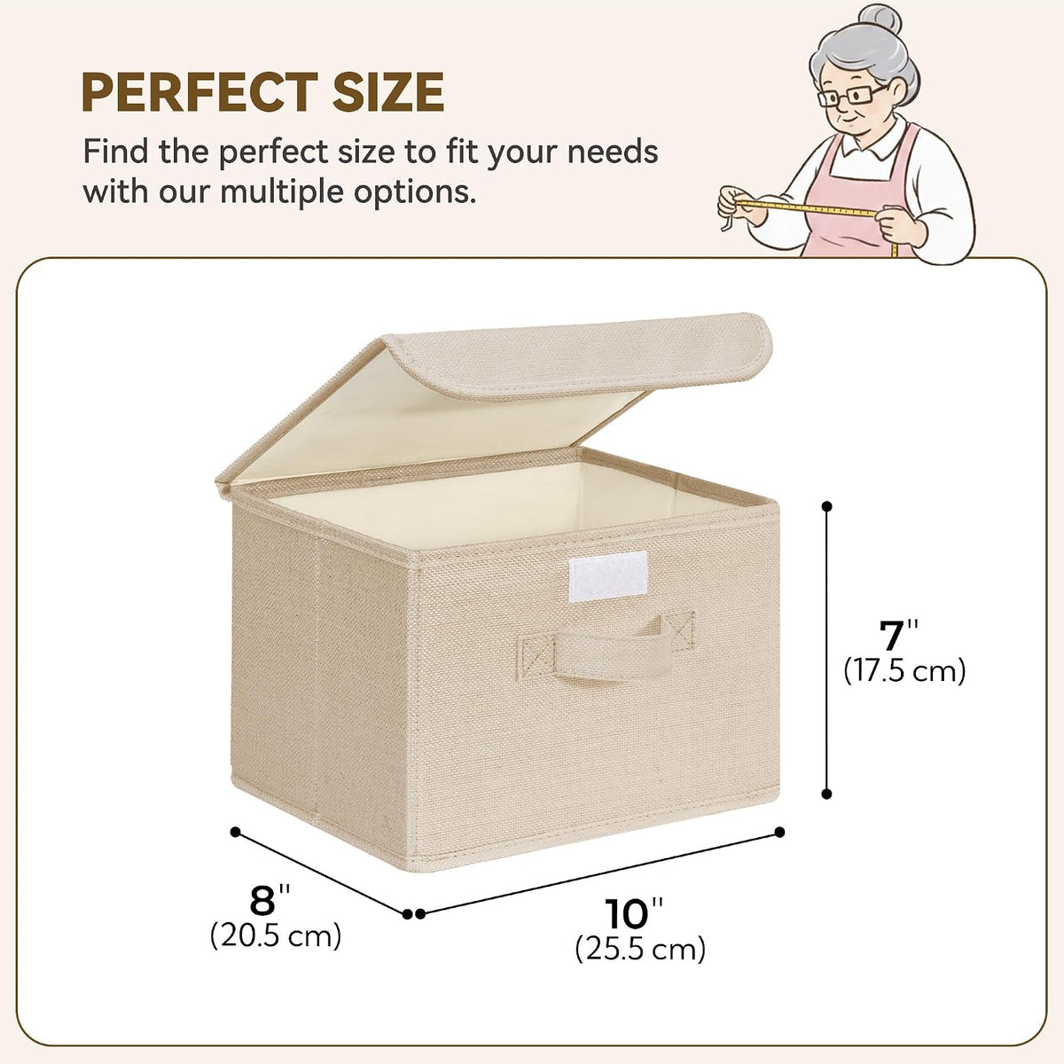 Memory Keepsake Storage Box, Fabric Storage Bins with Lids