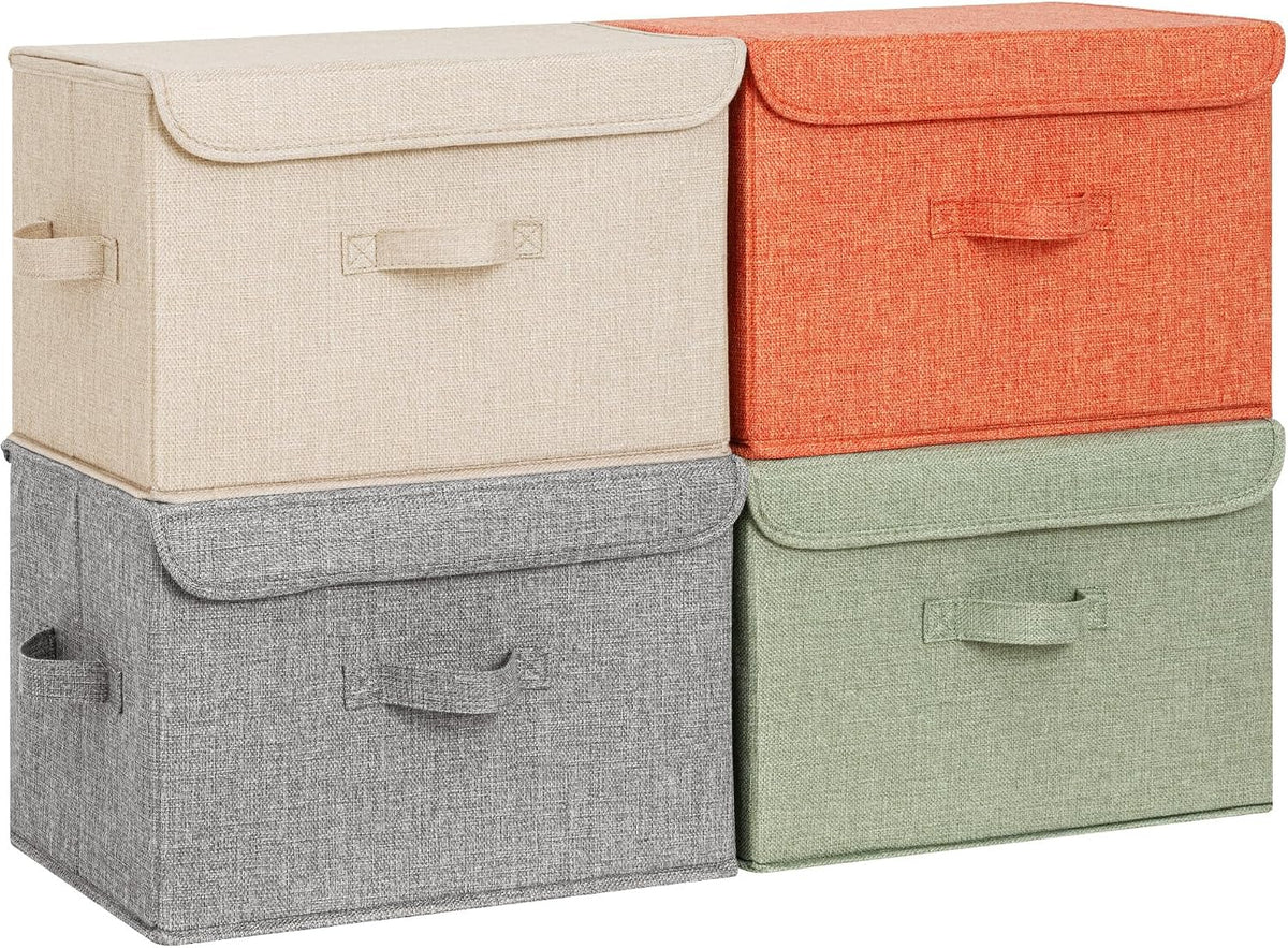 Memory Keepsake Storage Box, Fabric Storage Bins with Lids