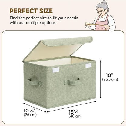 Memory Keepsake Storage Box, Fabric Storage Bins with Lids