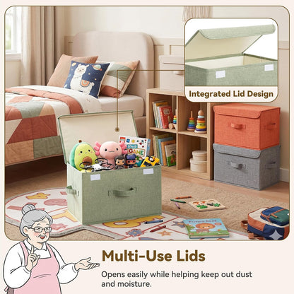 Memory Keepsake Storage Box, Fabric Storage Bins with Lids