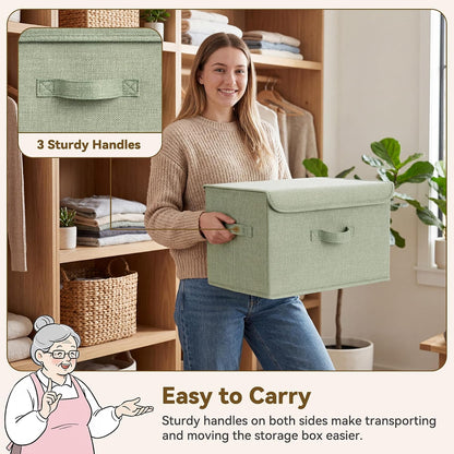 Memory Keepsake Storage Box, Fabric Storage Bins with Lids
