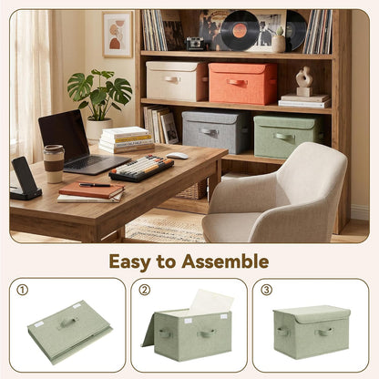 Memory Keepsake Storage Box, Fabric Storage Bins with Lids