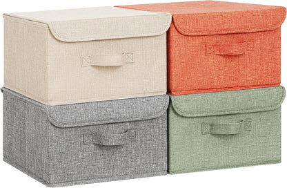 Memory Keepsake Storage Box, Fabric Storage Bins with Lids