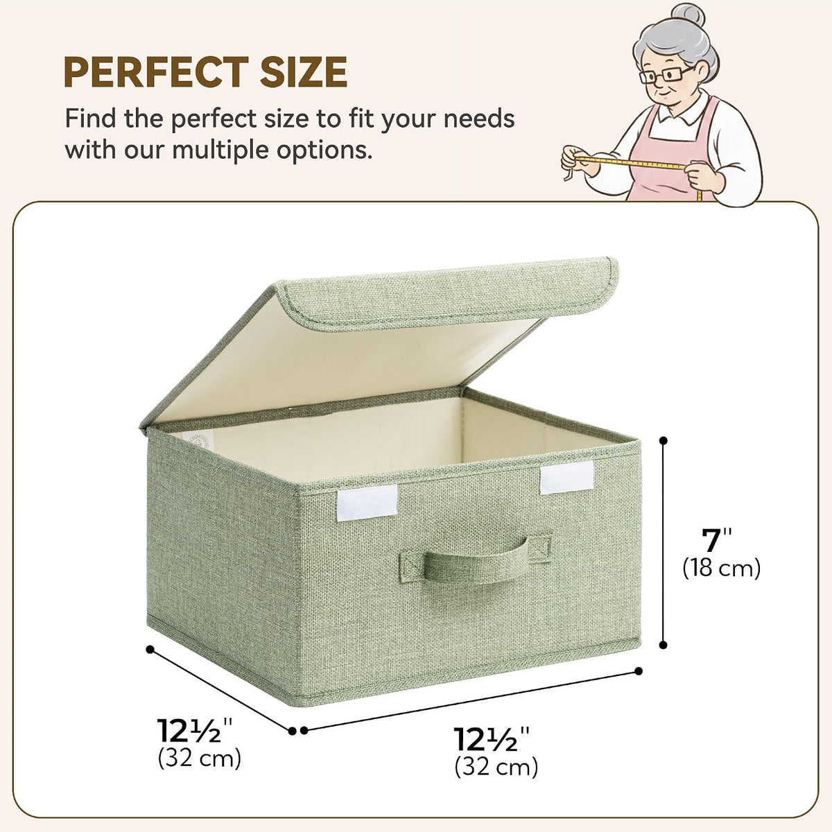 Memory Keepsake Storage Box, Fabric Storage Bins with Lids