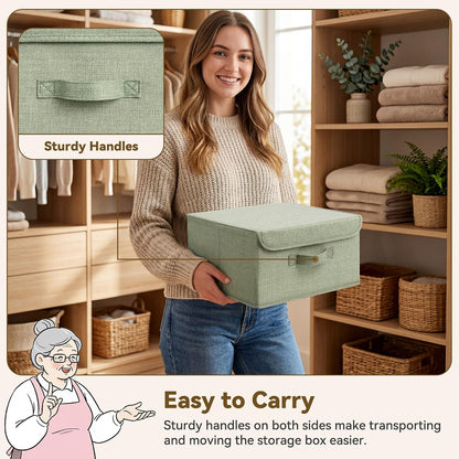 Memory Keepsake Storage Box, Fabric Storage Bins with Lids