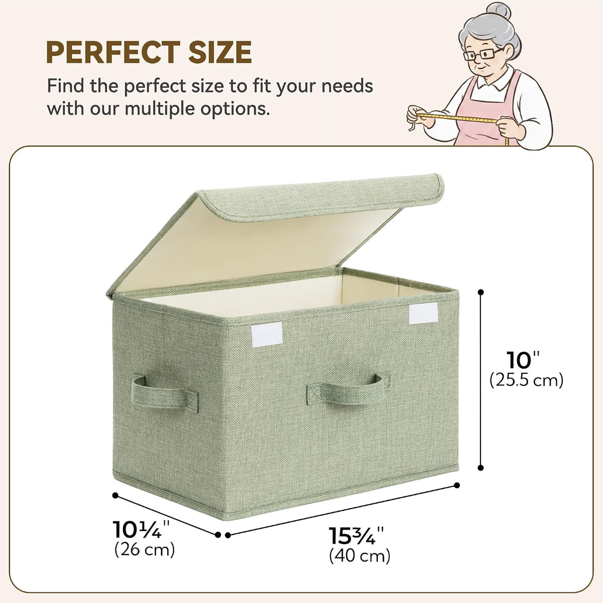 Memory Keepsake Storage Box, Fabric Storage Bins with Lids