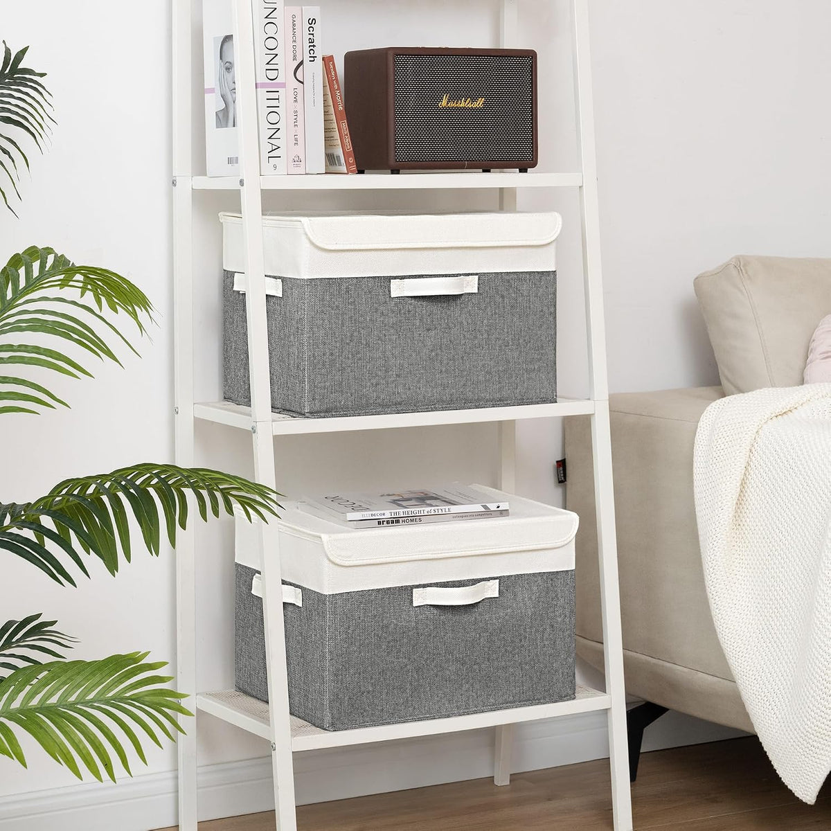 Memory Keepsake Storage Box, Fabric Storage Bins with Lids