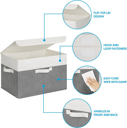 Memory Keepsake Storage Box, Fabric Storage Bins with Lids