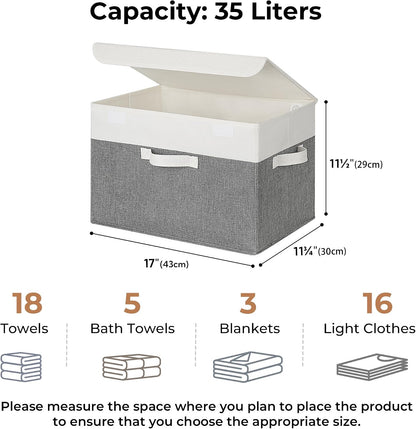 Memory Keepsake Storage Box, Fabric Storage Bins with Lids