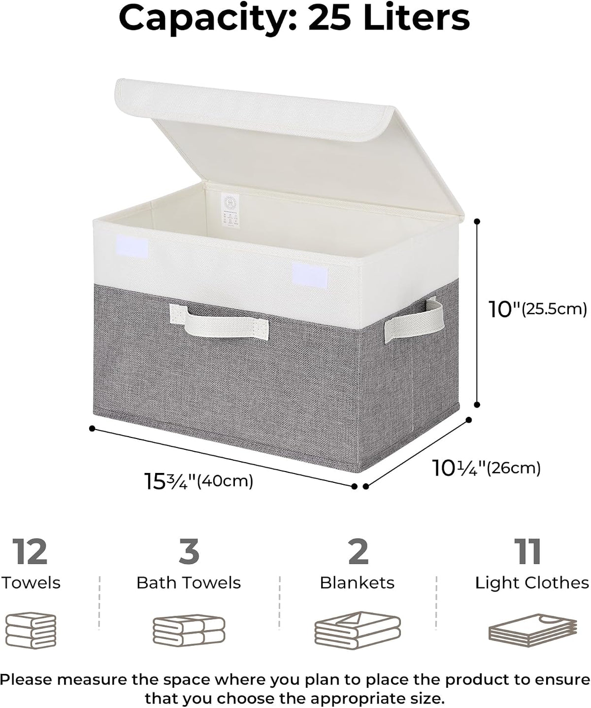 Memory Keepsake Storage Box, Fabric Storage Bins with Lids