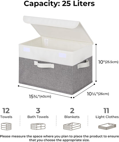Memory Keepsake Storage Box, Fabric Storage Bins with Lids