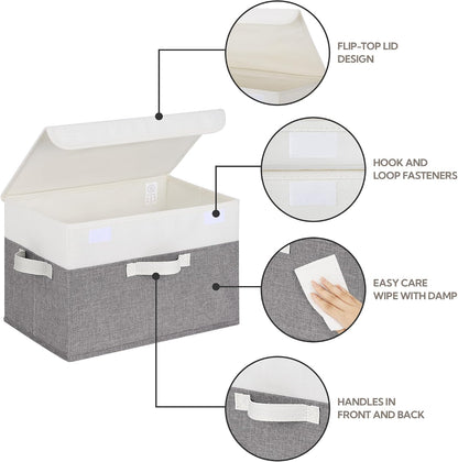 Memory Keepsake Storage Box, Fabric Storage Bins with Lids