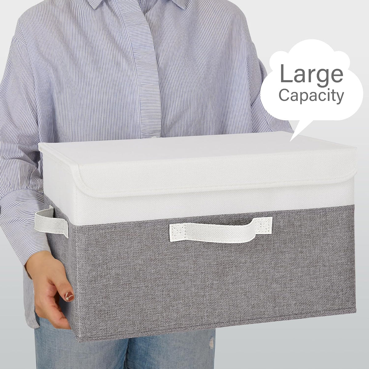 Memory Keepsake Storage Box, Fabric Storage Bins with Lids