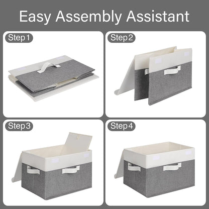 Memory Keepsake Storage Box, Fabric Storage Bins with Lids