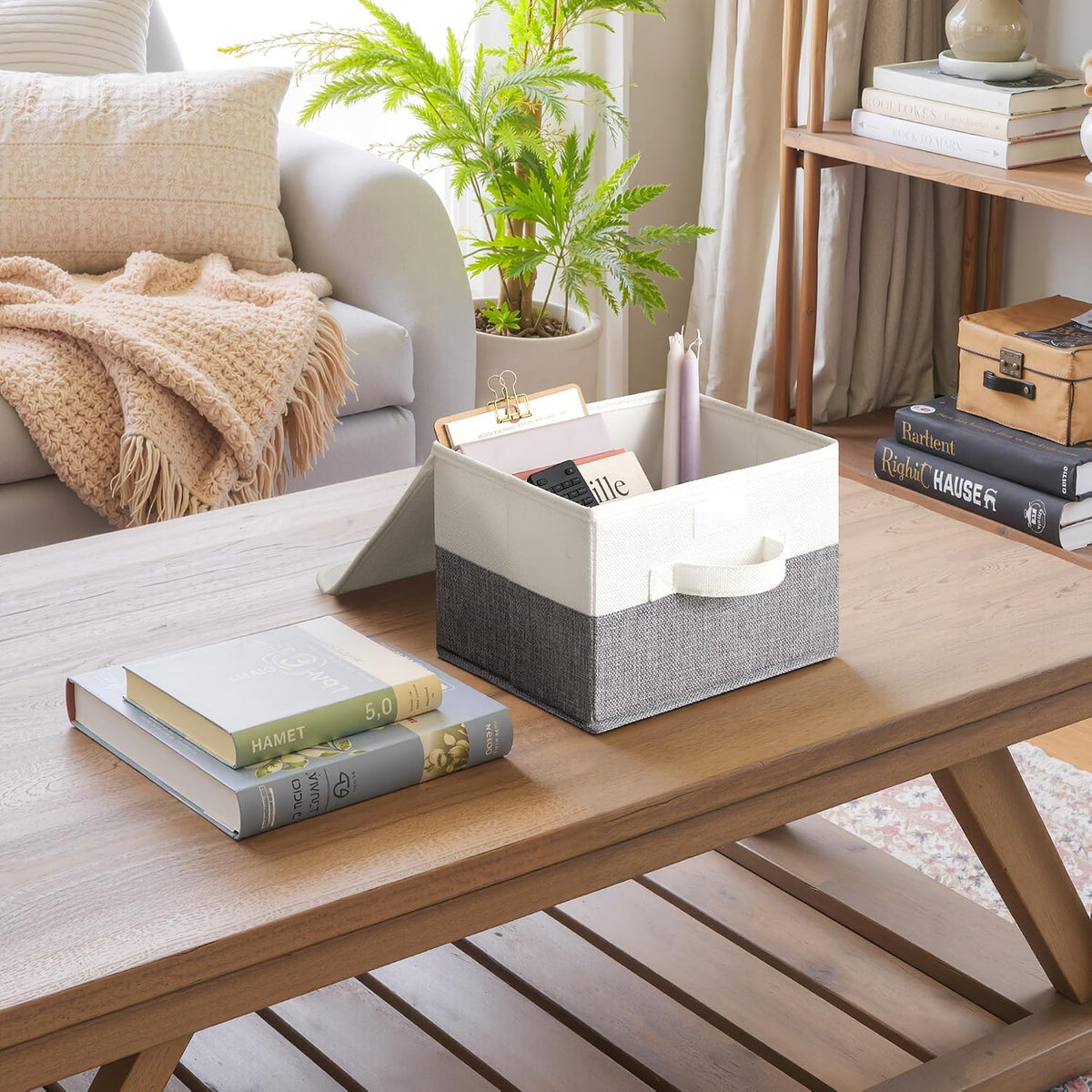 Memory Keepsake Storage Box, Fabric Storage Bins with Lids