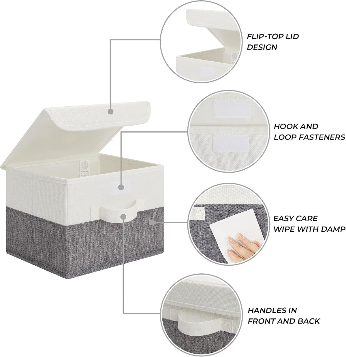 Memory Keepsake Storage Box, Fabric Storage Bins with Lids