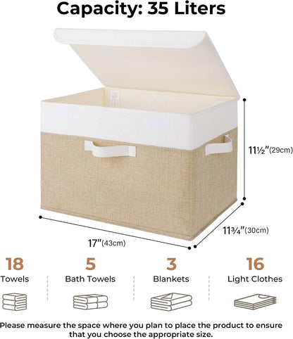 Memory Keepsake Storage Box, Fabric Storage Bins with Lids