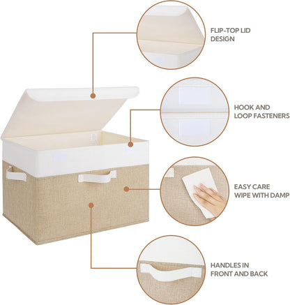 Memory Keepsake Storage Box, Fabric Storage Bins with Lids