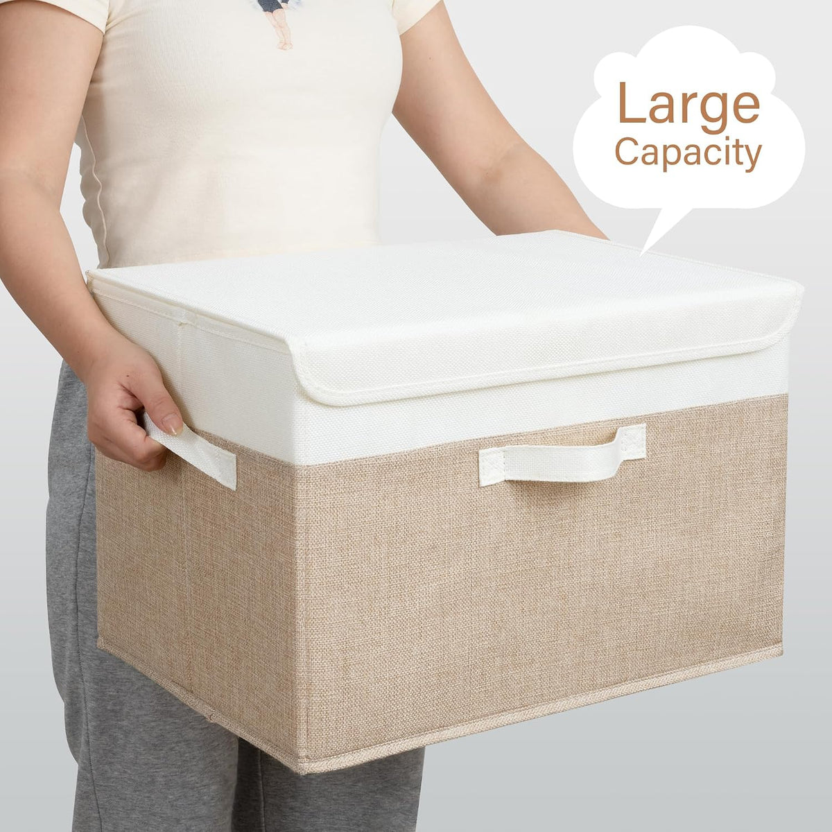 Memory Keepsake Storage Box, Fabric Storage Bins with Lids
