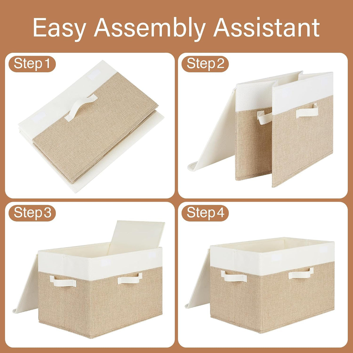 Memory Keepsake Storage Box, Fabric Storage Bins with Lids