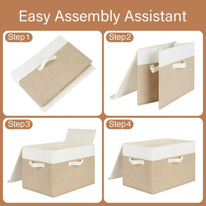 Memory Keepsake Storage Box, Fabric Storage Bins with Lids
