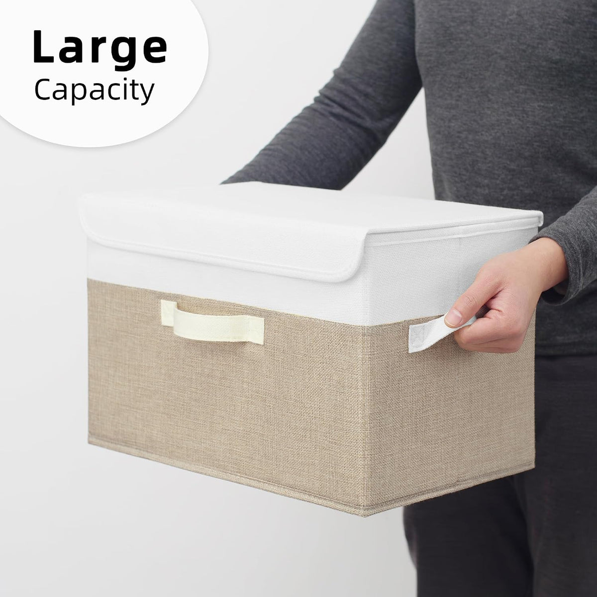 Memory Keepsake Storage Box, Fabric Storage Bins with Lids