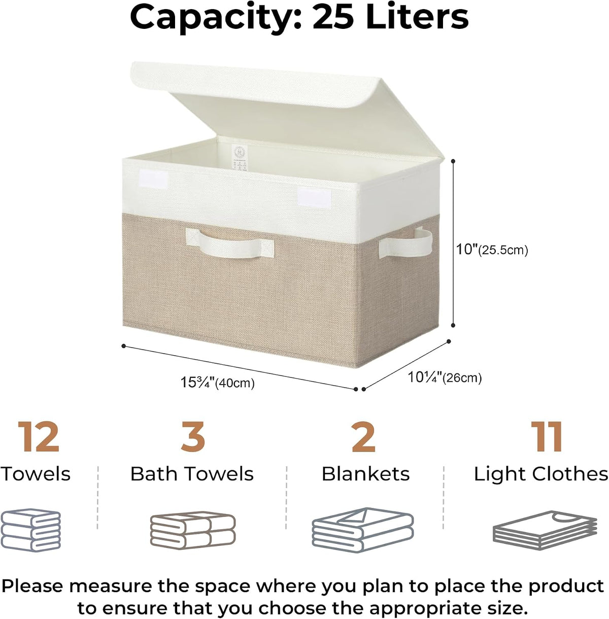 Memory Keepsake Storage Box, Fabric Storage Bins with Lids
