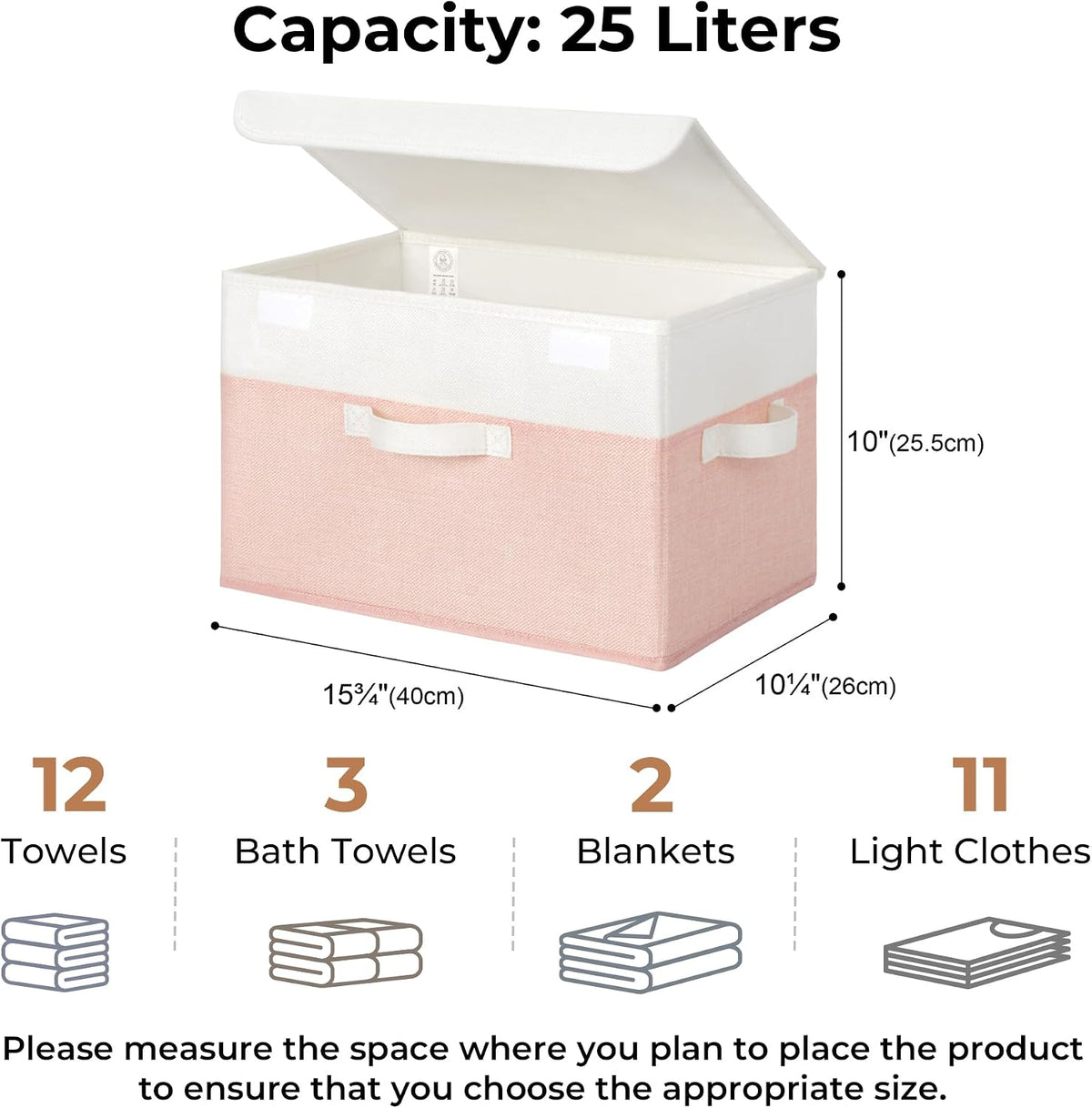 Memory Keepsake Storage Box, Fabric Storage Bins with Lids