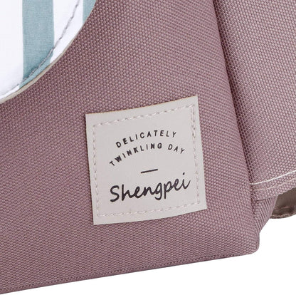 Universal Baby Stroller Organizer Bag, Oxford Cloth Storage Pouch with Cup Holders, 11.8x5.1x7.5 inches (Mint Stripes)