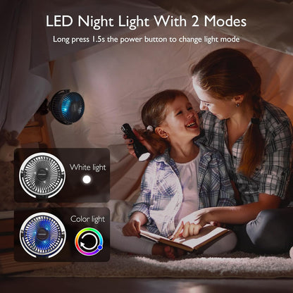 8000mAh Portable Stroller Fan, 27H Ultra-long Battery Life