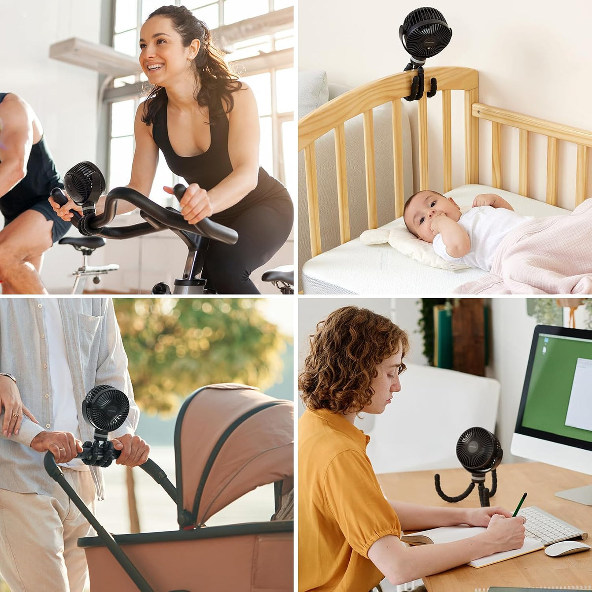 8000mAh Portable Stroller Fan, 27H Ultra-long Battery Life