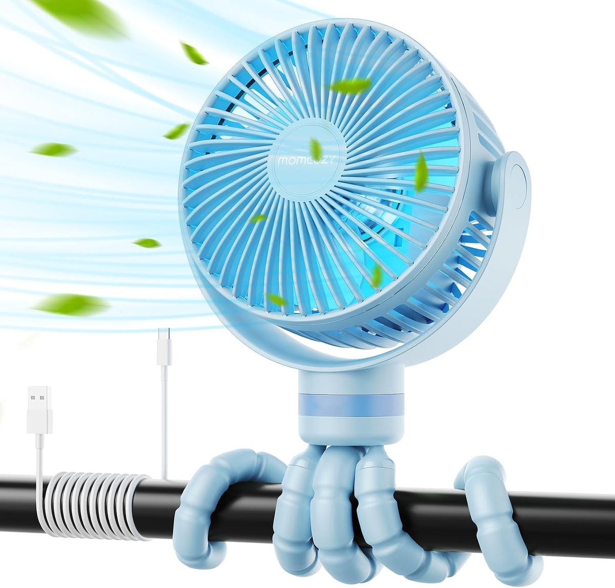 8000mAh Portable Stroller Fan, 27H Ultra-long Battery Life
