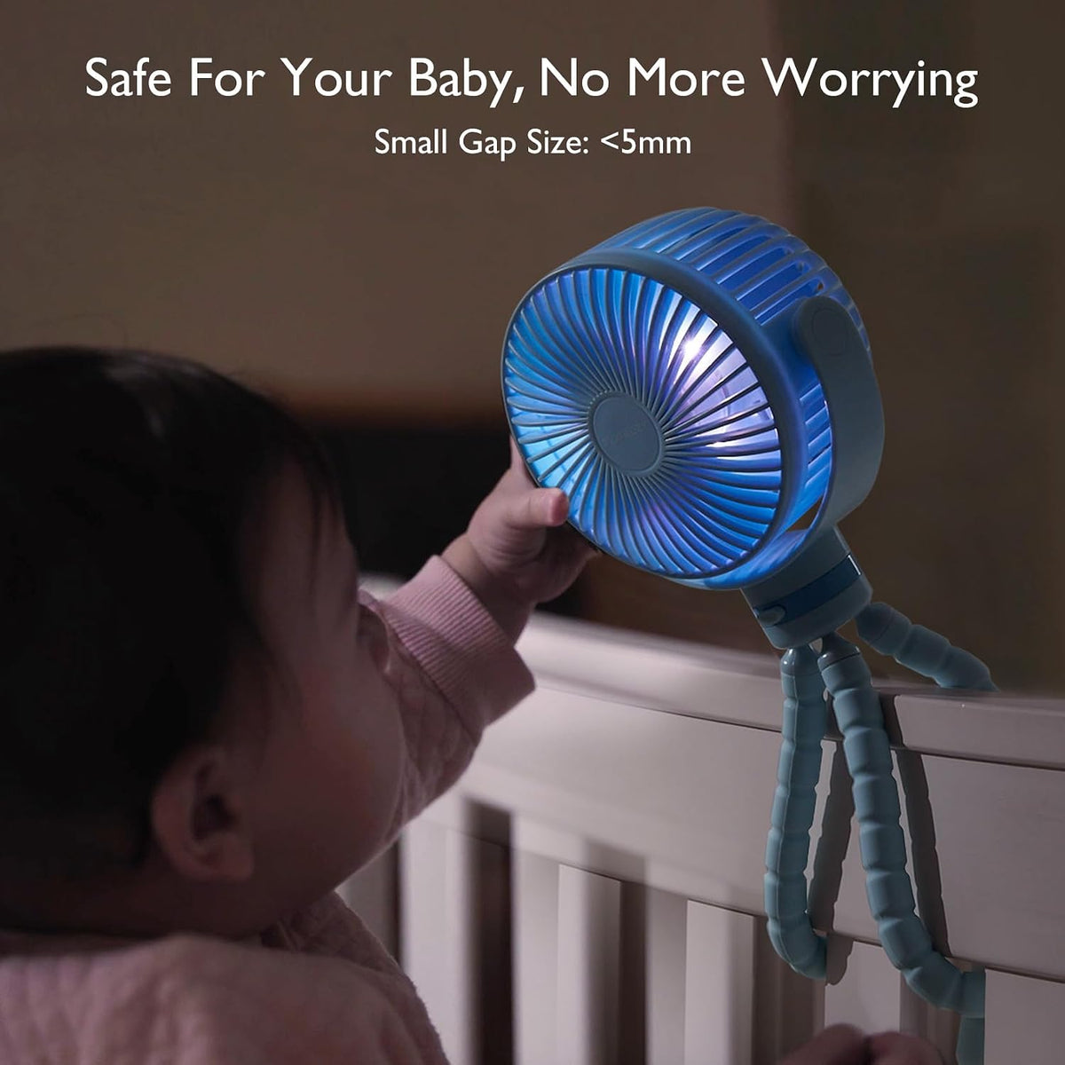 8000mAh Portable Stroller Fan, 27H Ultra-long Battery Life