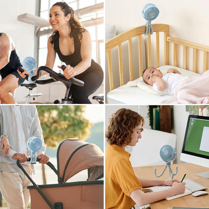 8000mAh Portable Stroller Fan, 27H Ultra-long Battery Life