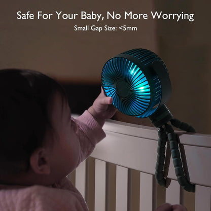 8000mAh Portable Stroller Fan, 27H Ultra-long Battery Life