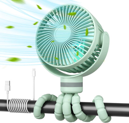 8000mAh Portable Stroller Fan, 27H Ultra-long Battery Life
