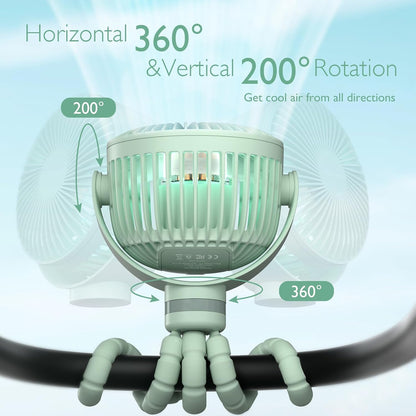 8000mAh Portable Stroller Fan, 27H Ultra-long Battery Life
