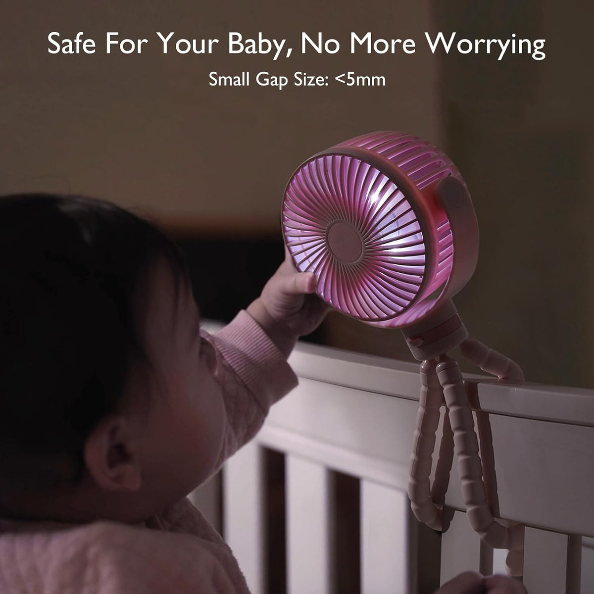 8000mAh Portable Stroller Fan, 27H Ultra-long Battery Life