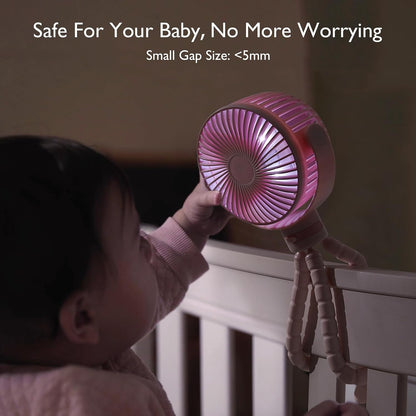 8000mAh Portable Stroller Fan, 27H Ultra-long Battery Life