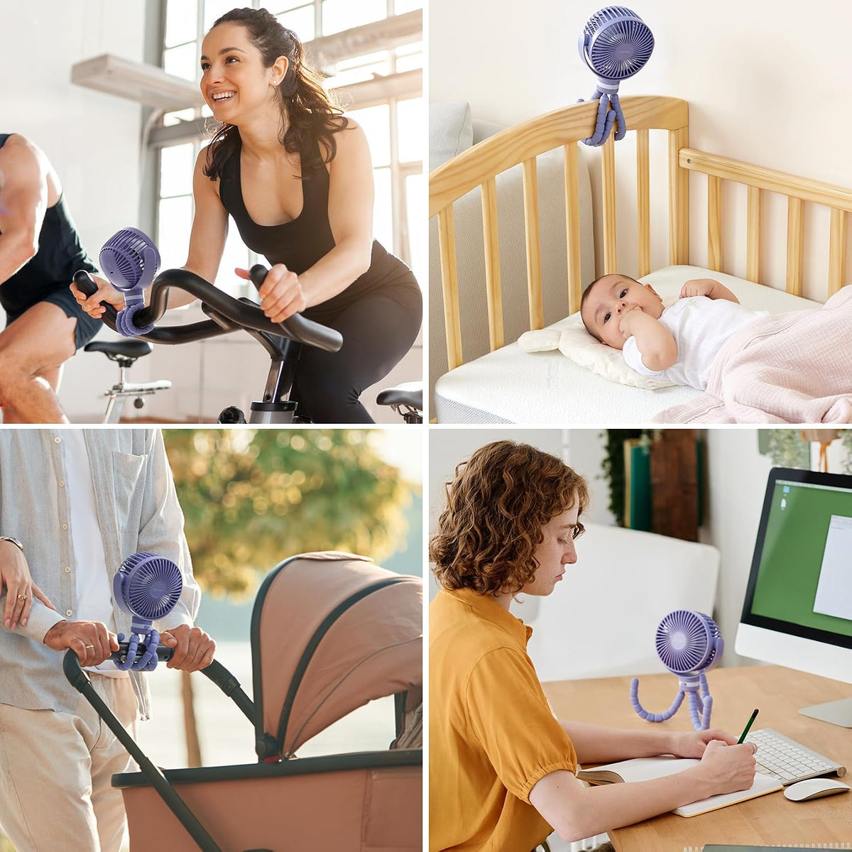 8000mAh Portable Stroller Fan, 27H Ultra-long Battery Life