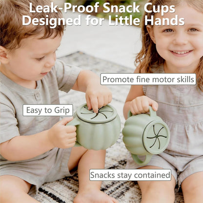 Silicone Toddler Snack Cup with Lid, Spill Proof Snack Containers