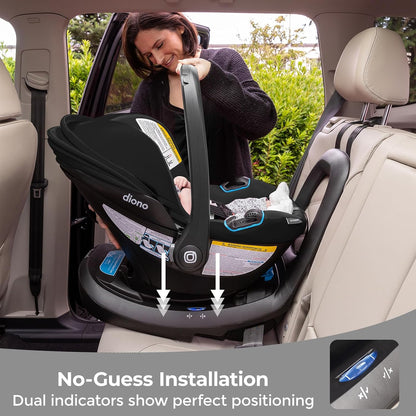 LiteClik30 RXT SafePlus Infant Car Seat and Base, Rear-Facing for Infants 4-30lbs, SafePlus Engineering, with Infant Insert, UPF 50+ Sunshade (Black Storm)